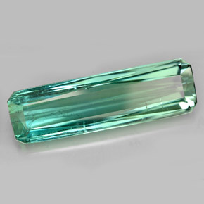 Turmalina verde natural de 15,23 ct, corte esmeralda, VS-SI