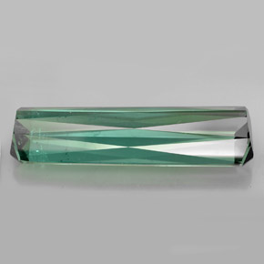 Turmalina verde natural de 15,23 ct, corte esmeralda, VS-SI