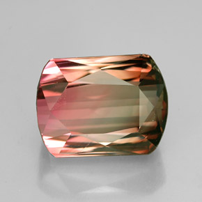 Turmalina multicolor natural de 5,27 ct, forma elegante, VVS