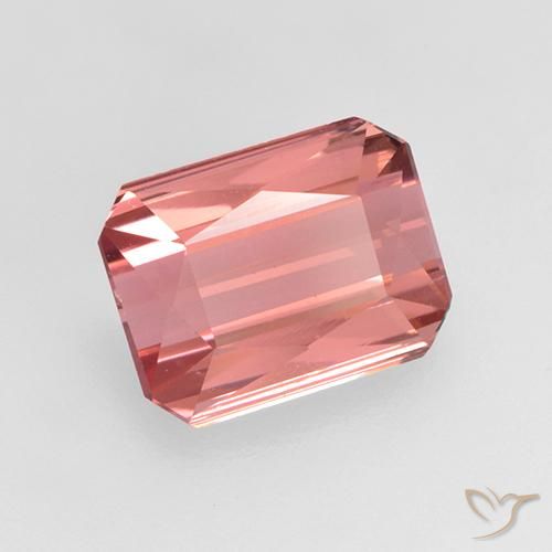 Turmalina Rosado rojizo natural de 1.38 ct, Corte Octágono / Esmeralda, VVS-VS