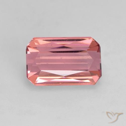 1.33ct Natural Rosado Bubblegum Turmalina, corte esmeralda, VVS-VS
