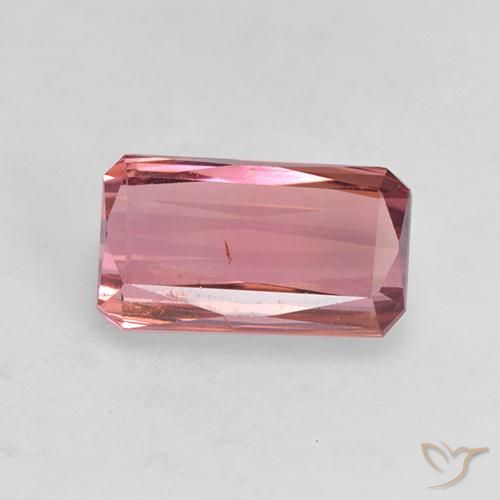 1.36ct Natural Rosado naranja Turmalina, corte esmeralda, VS