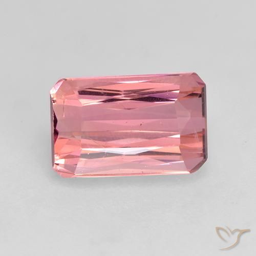 1.14ct Natural Rosado cálido claro Turmalina, corte esmeralda, VVS-VS