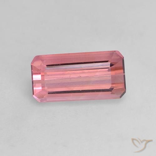 1.35ct Natural Rosado medio Turmalina, corte esmeralda, VVS-VS