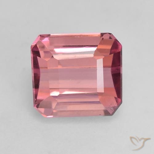 1.52ct Natural Rosado medio turmalina, corte esmeralda, VVS-VS