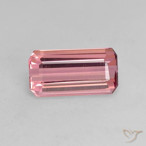 1.12ct Natural Rosado medio turmalina, corte esmeralda, VVS-VS