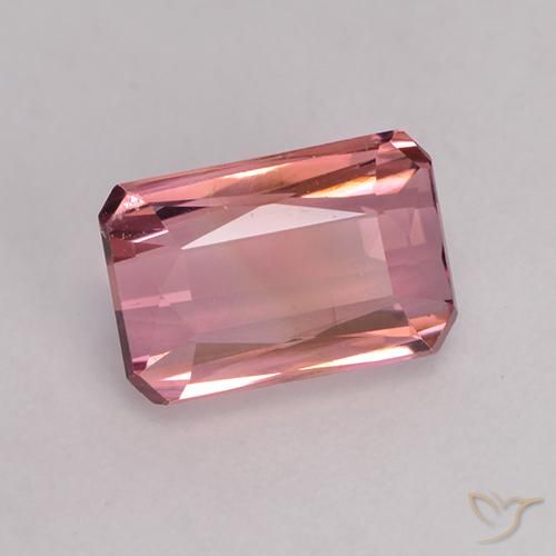 Turmalina Rosado naranja intenso natural de 1.25 ct, Corte Octágono / Esmeralda, VVS-VS