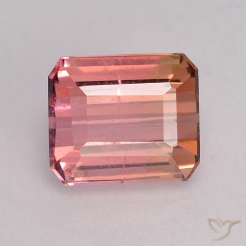1.10ct Natural Rosado rojizo Turmalina, corte esmeralda, VS-SI