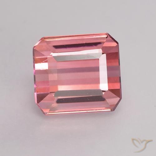1.89ct Natural Rosado medio turmalina, corte esmeralda, VVS-VS