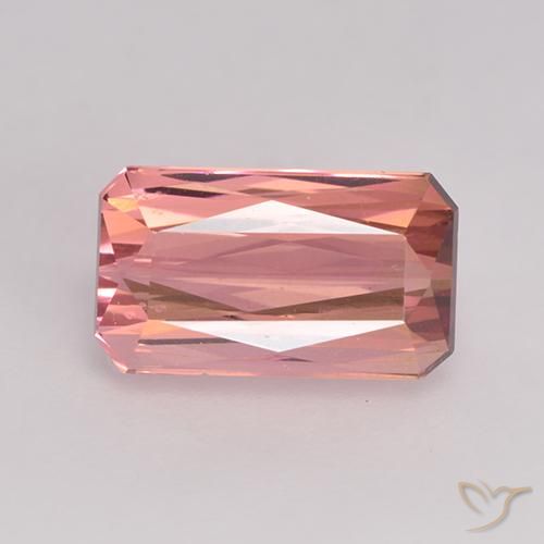 1.73ct Natural Rosado medio turmalina, corte esmeralda, VVS-VS