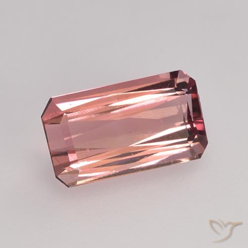 1.55ct Natural Rosado medio Turmalina, corte esmeralda, VS