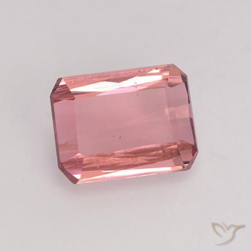 Turmalina Rosado naranja intenso natural de 1.28 ct, Corte Octágono / Esmeralda, VVS-VS