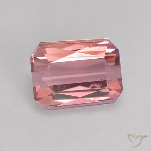 1.34ct Natural Rosado cálido claro Turmalina, corte esmeralda, VVS-VS