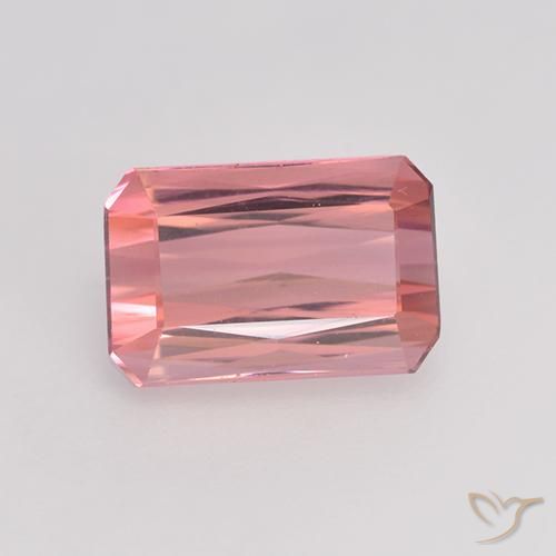 1.54ct Natural Tono rosado Bubblegum Turmalina, corte esmeralda, VVS-VS