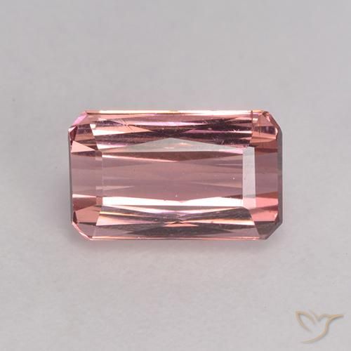 1.20ct Natural Rosado cálido claro Turmalina, corte esmeralda, VS