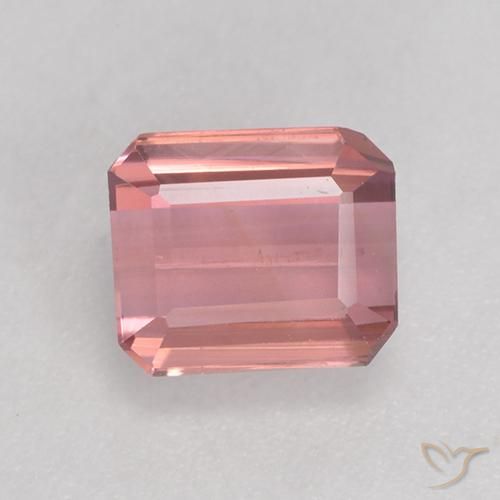 1.39ct Natural Rosado cálido claro Turmalina, corte esmeralda, VS