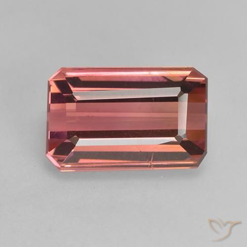 3.61ct Natural Rosado medio Turmalina, corte esmeralda, VS