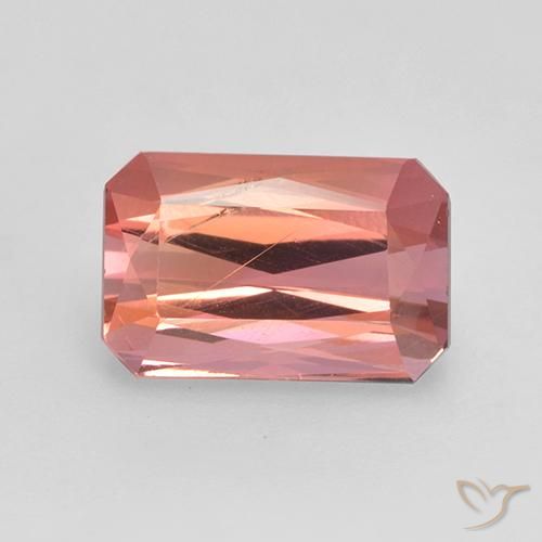 2.45ct Natural Rosado rojizo Turmalina, corte esmeralda, SI