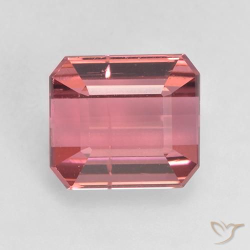 2.43ct Natural Rosado rojizo Turmalina, corte esmeralda, SI