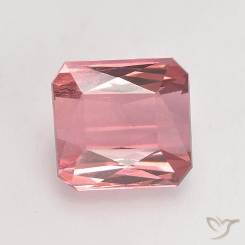 3.10ct Natural Rosado medio turmalina, corte esmeralda, VS