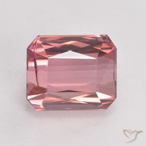 3.60ct Natural Rosado medio Turmalina, corte esmeralda, SI