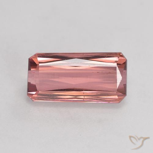 3.47ct Natural Rosado naranja Turmalina, corte esmeralda, SI