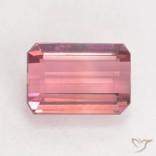 3.15ct Natural Rosado medio Turmalina, corte esmeralda, VS