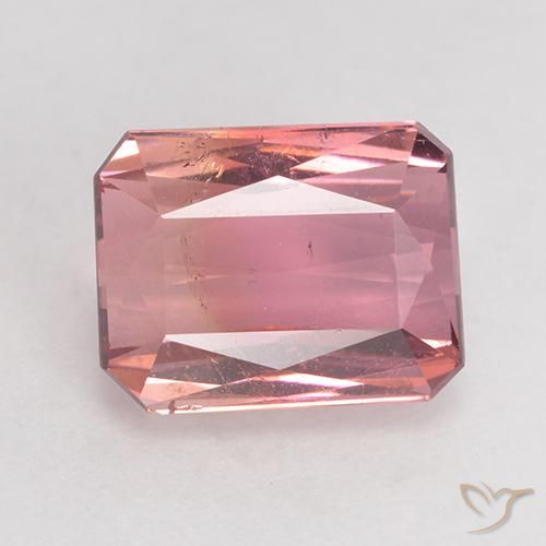 3.36ct Natural Rosado medio Turmalina, corte esmeralda, SI