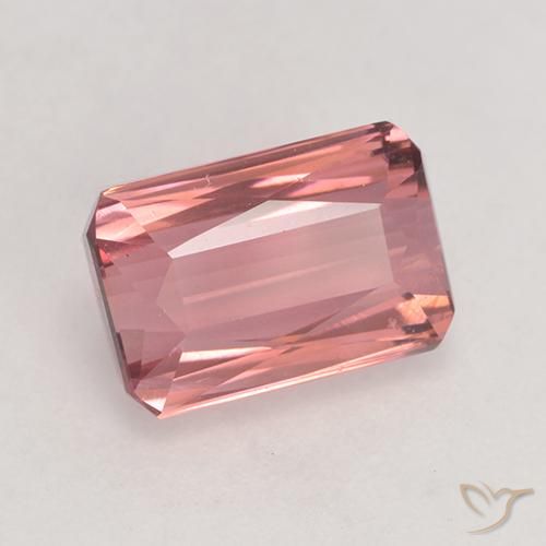 Turmalina Rosado naranja natural de 2.57 ct, corte esmeralda, VVS-VS
