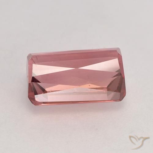 Turmalina Rosado naranja natural de 2.57 ct, corte esmeralda, VVS-VS