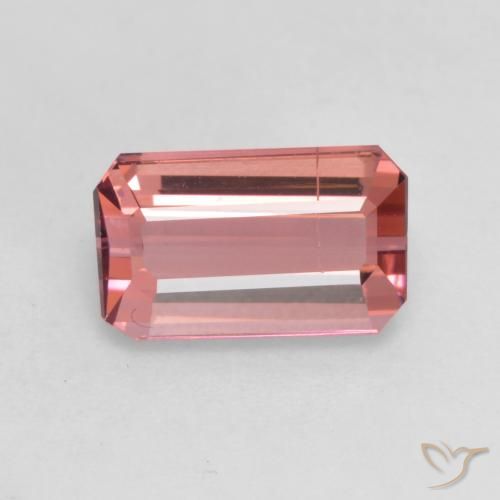 2.00ct Natural Rosado palo de rosa Turmalina, corte esmeralda, SI