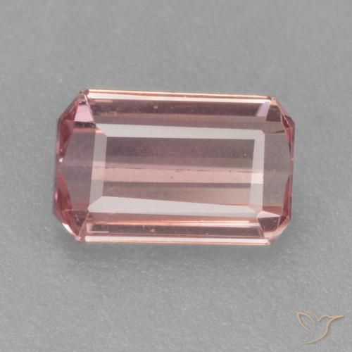 Turmalina Rosado rosa intenso natural de 0.86 ct, corte esmeralda, VVS-VS