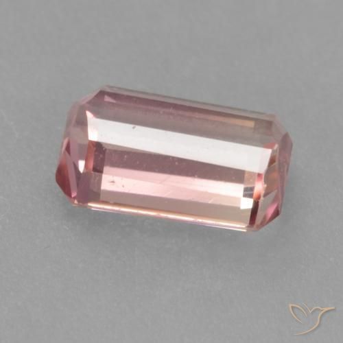 Turmalina Rosado rosa intenso natural de 0.86 ct, corte esmeralda, VVS-VS