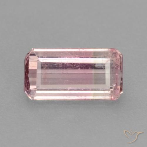 0.94ct Natural Bicolor turmalina, corte esmeralda, SI