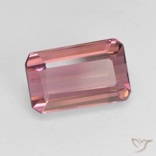 Turmalina Rosado naranja intenso natural de 1.07 ct, Corte Octágono / Esmeralda, VS