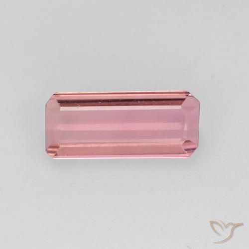 0.93ct Natural Tono rosado Bubblegum turmalina, corte esmeralda, VS