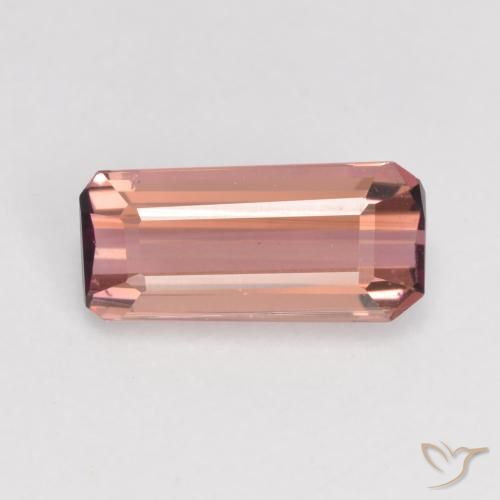 0.92ct Natural Rosa rosado turmalina, corte esmeralda, VS