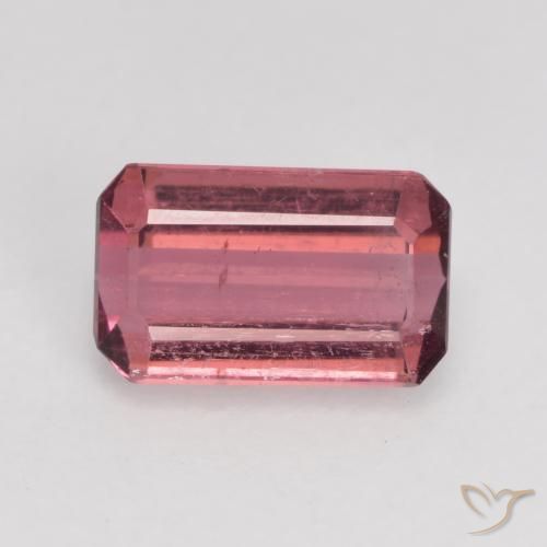 0.88ct Natural Rosado púrpura Turmalina, corte esmeralda, SI