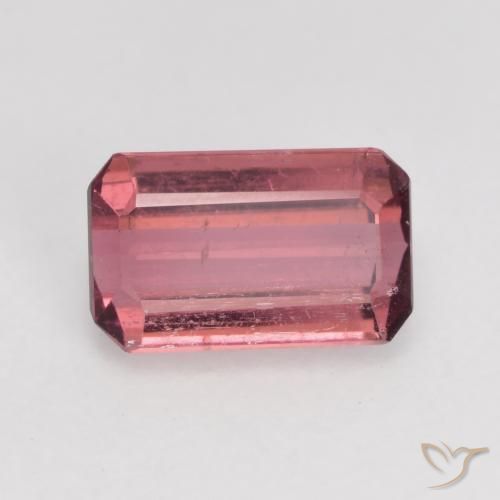 Turmalina Rosado púrpura natural de 0.88 ct, Corte Octágono / Esmeralda, SI