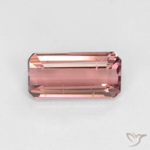 1.42ct Natural Rosado naranja Turmalina, corte esmeralda, SI