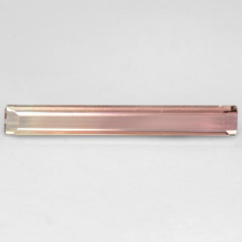 Turmalina bicolor natural de 2,88 ct, corte esmeralda, VS