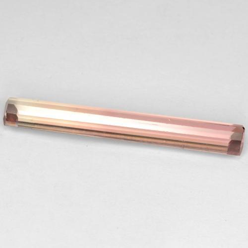 Turmalina bicolor natural de 2,88 ct, corte esmeralda, VS