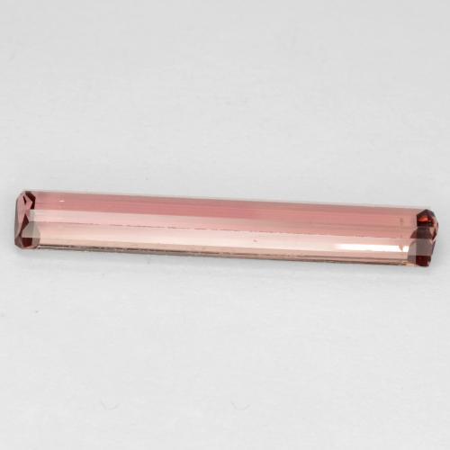 Turmalina rosa natural de 2,18 ct, corte esmeralda, VS