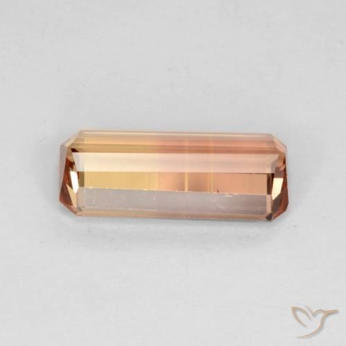 Turmalina Bicolor natural de 2.02 ct, Corte Octágono / Esmeralda, VS