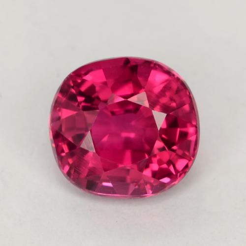 Turmalina Rojo rosado natural de 0.78 ct, Corte Cojín, VVS-VS