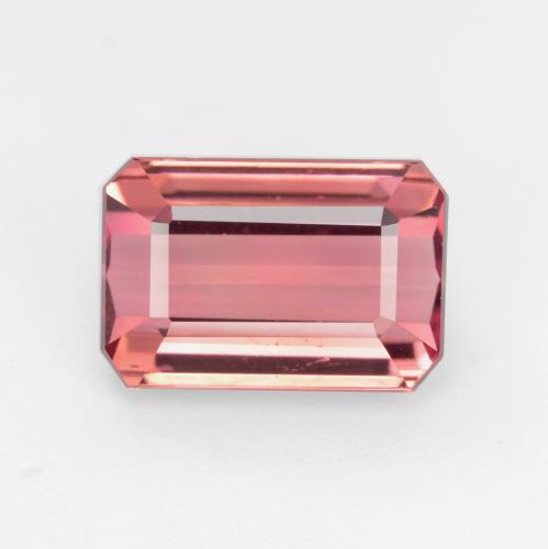 Turmalina rosado palo de rosa natural de 3,22 ct, corte esmeralda, VVS-VS
