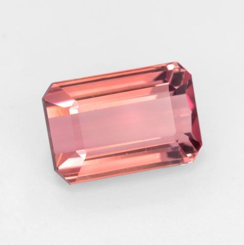 Turmalina rosado palo de rosa natural de 3,22 ct, corte esmeralda, VVS-VS