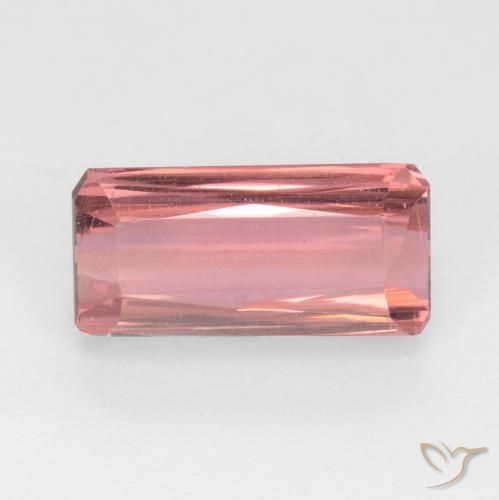 3.19ct Natural Rosado medio turmalina, corte esmeralda, VS-SI
