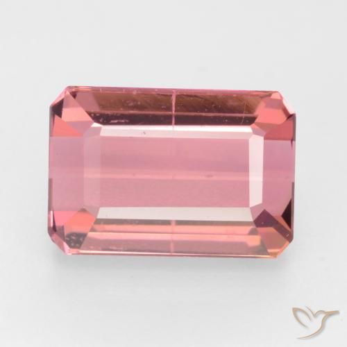 3.26ct Natural Rosado intenso turmalina, corte esmeralda, SI