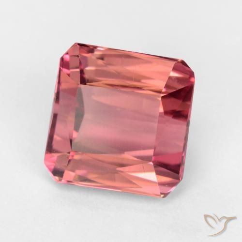 Turmalina Rosado Bubblegum natural de 2.53 ct, corte esmeralda, VS